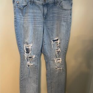 TORRID Women's Distressed JEANS Lightwash Denim Boyfriend Straight Size 16R